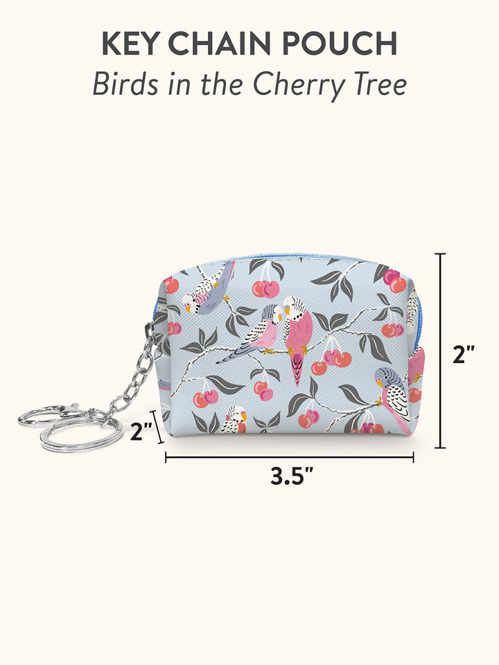KEY CHAIN POUCH - BIRDS IN THE CHERRY TREE