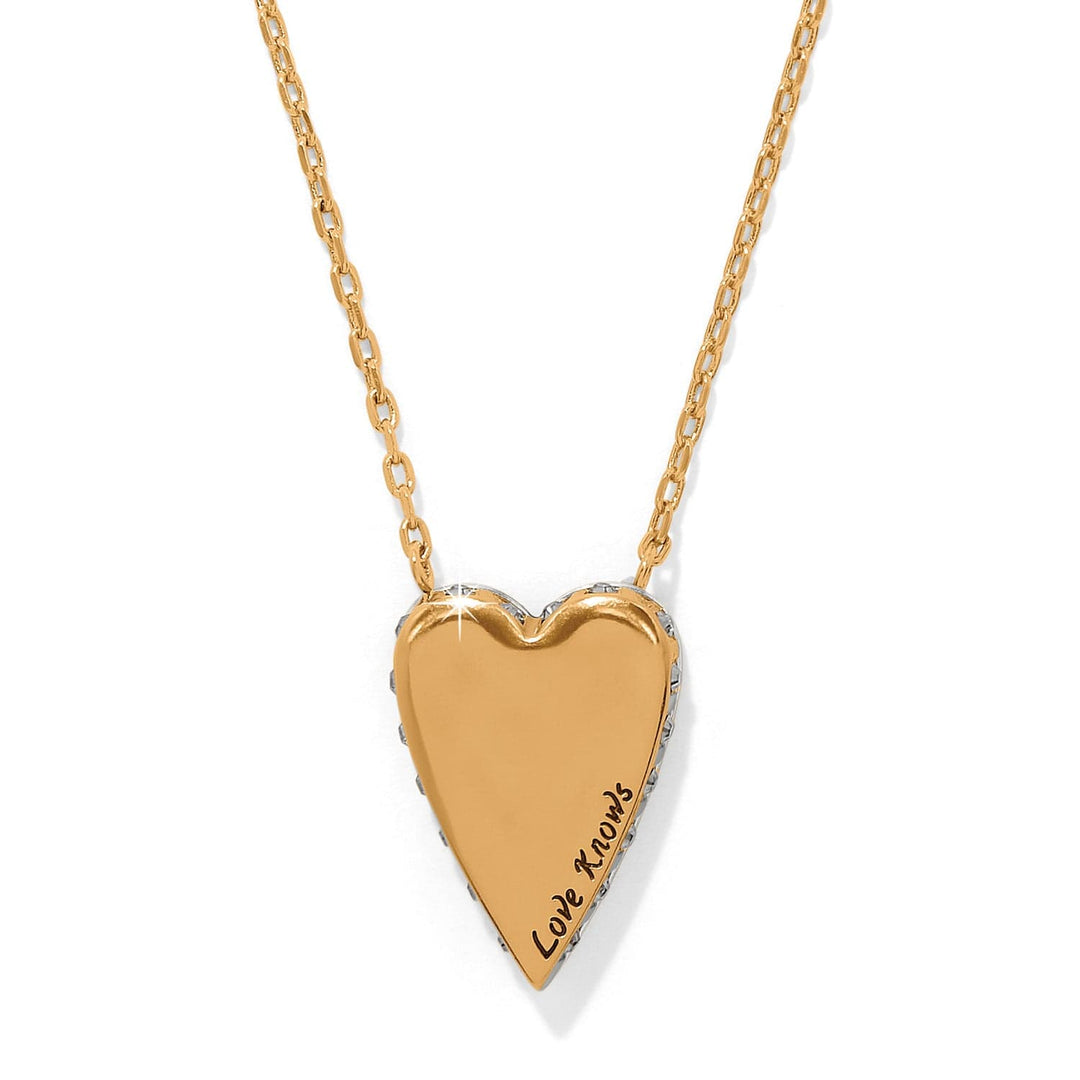 Love Messages Love Knows Reversible Necklace - Silver-Gold