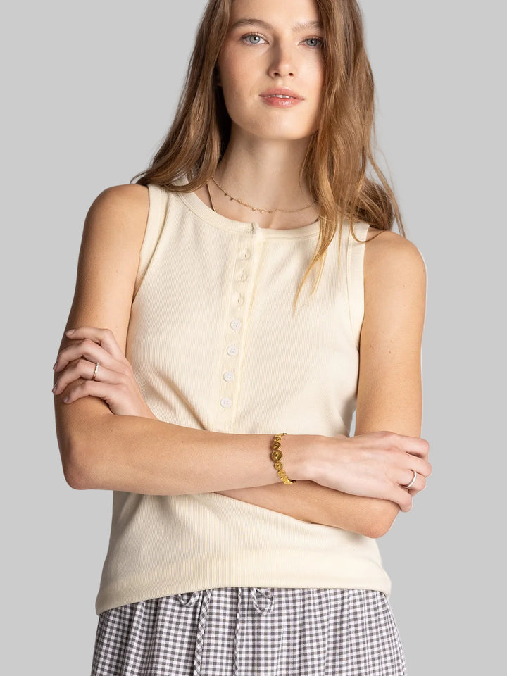 CREW NECK ELOWEN TANK - BUTTERCREAM