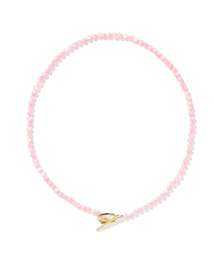 KENDRA SCOTT SYLVIA STRAND NECKLACE - GOLD PINK CHALCEDONY