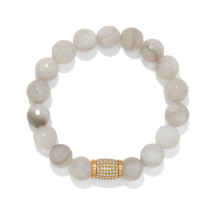 Meridian Solis Bead Stretch Bracelet - Cream