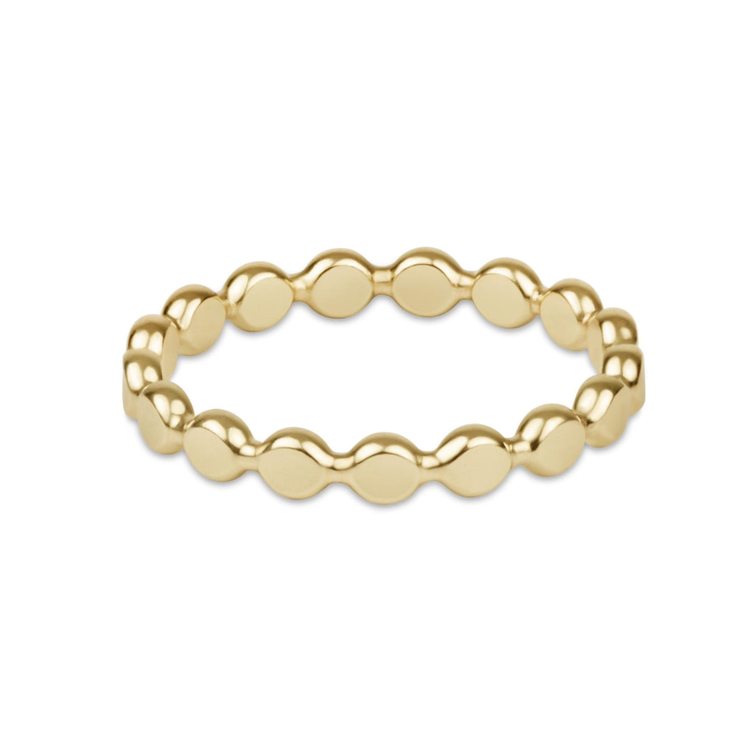 Classic Gold 2.5mm Beaded Disc Ring - Size 6