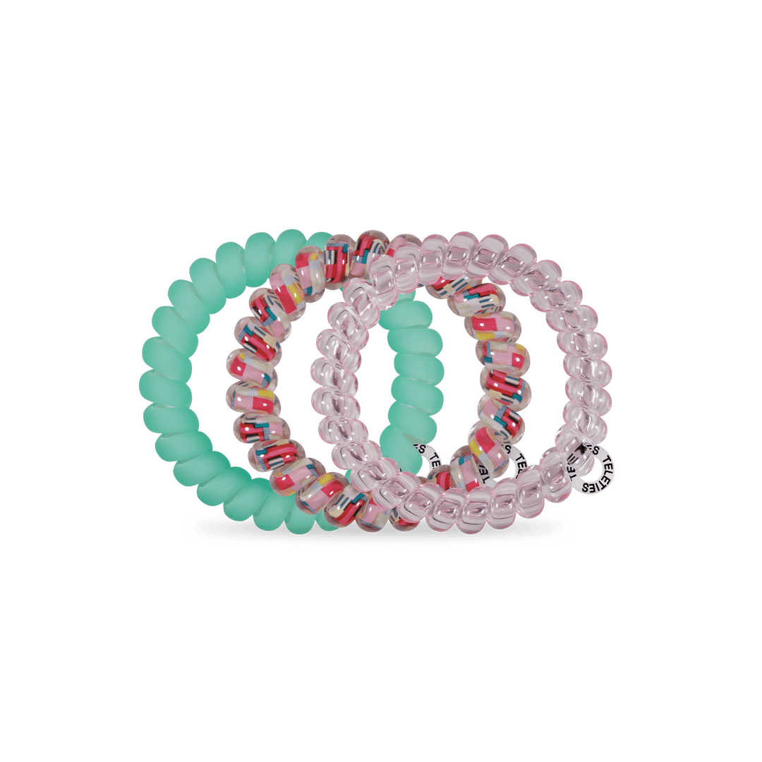 TELETIES LARGE HAIR TIES S/3 - SPRING SPLASH