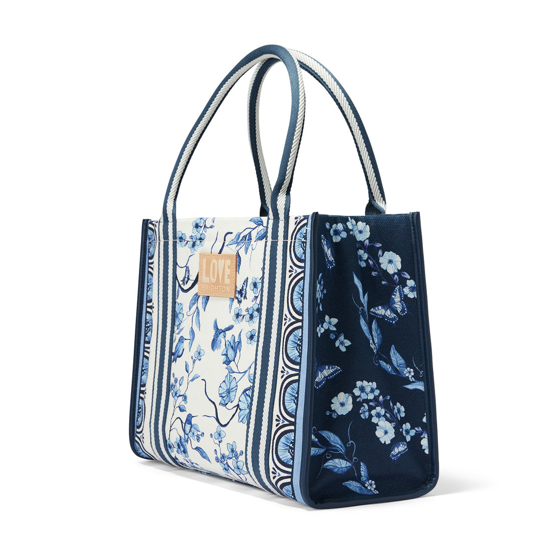 INDIGO SONG BIRD CANVAS CARRYALL