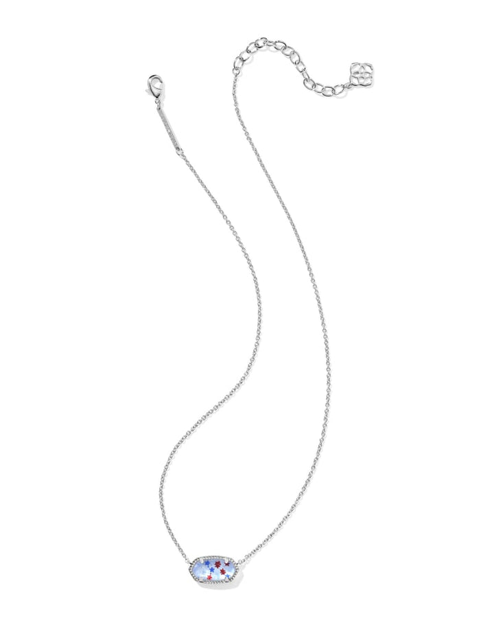 KENDRA SCOTT ELISA PENDANT NECKLACE - SILVER RWB STAR