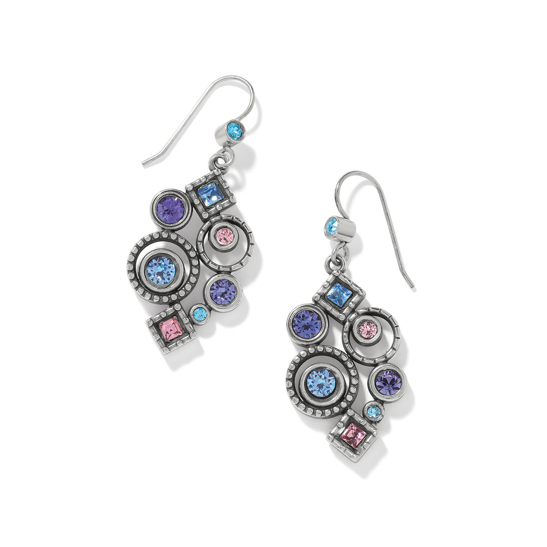 Halo Nova Cluster French Wire Earrings - Silver-Multi