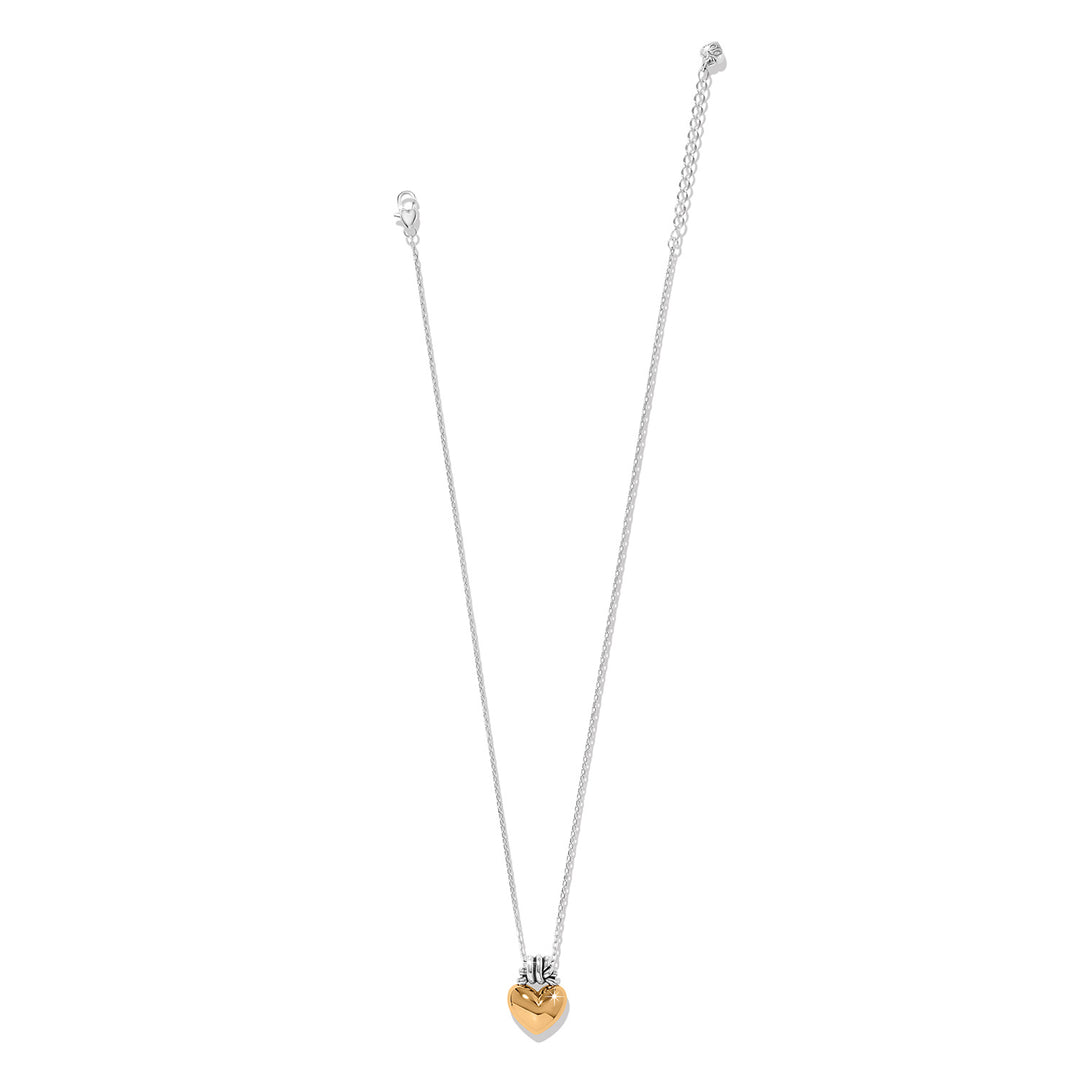 Intelrok Lazo Knot Heart Necklace - Silver-Gold