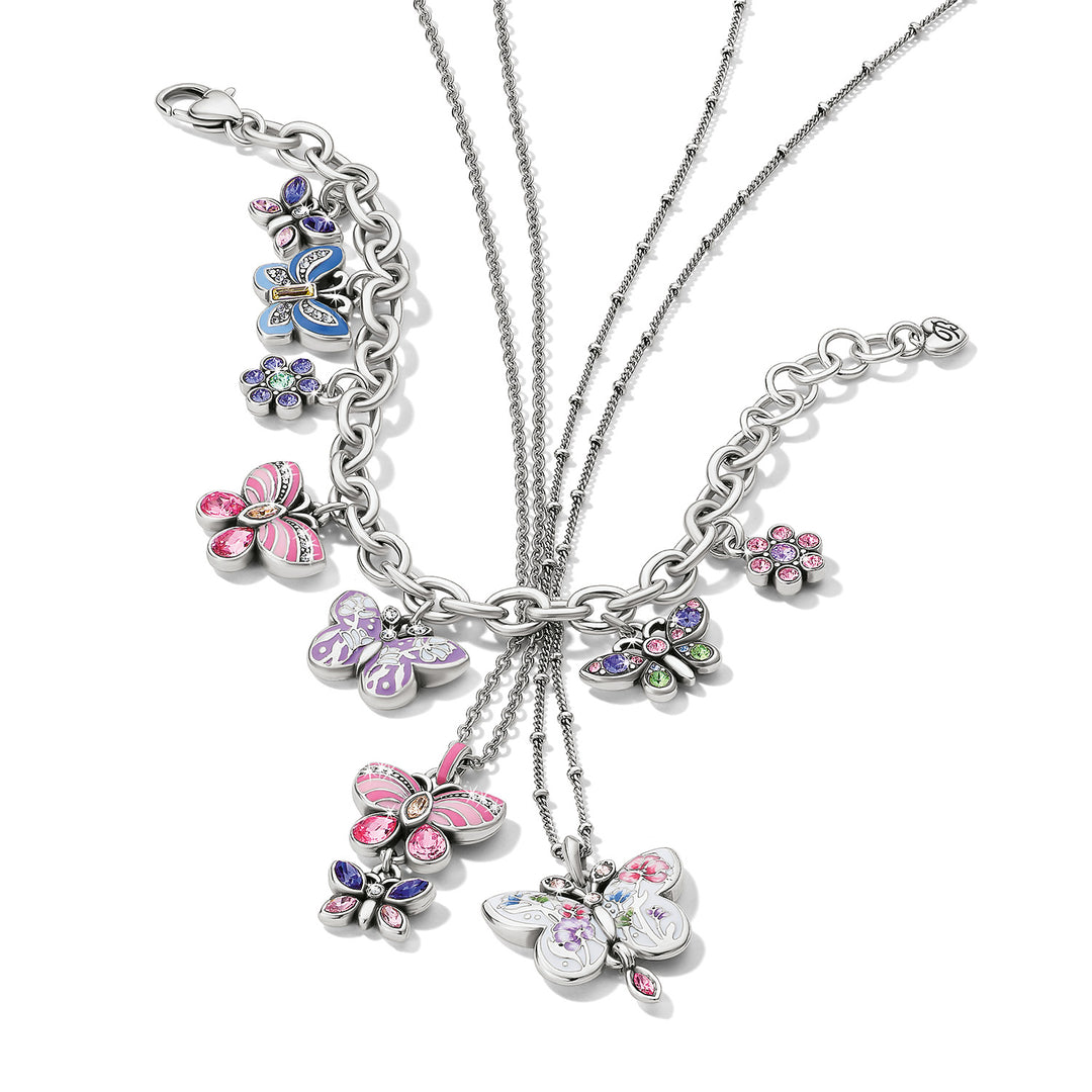 La Tulipe Butterfly Charm Bracelet - Silver-Multi