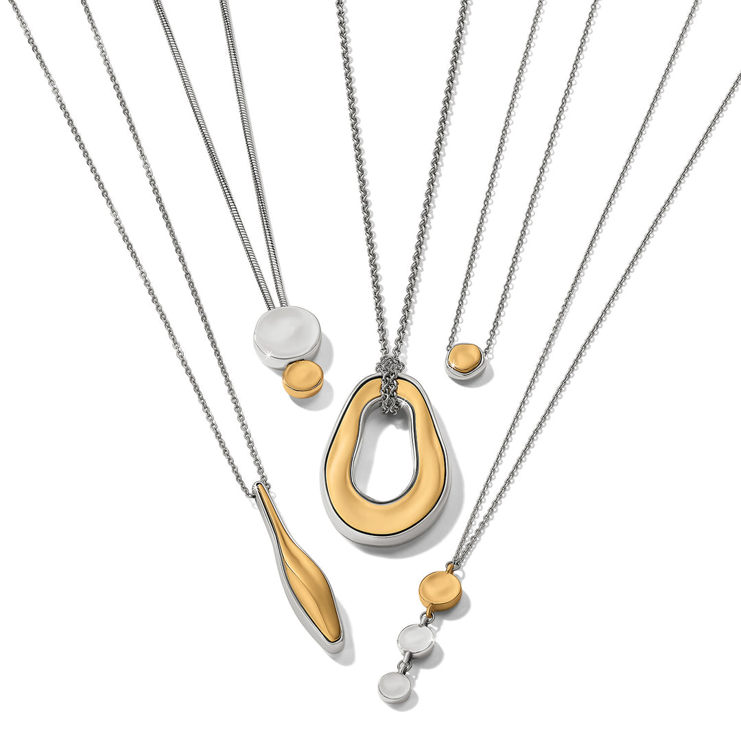 Cascade Drops Necklace - Silver-Gold