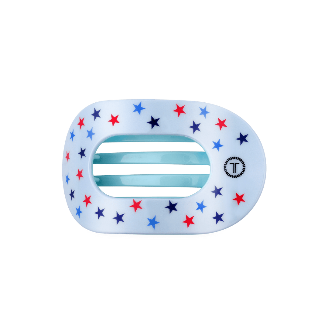 TELETIES MEDIUM FLAT ROUND HAIR CLIP - UNITED WE SPARKLE