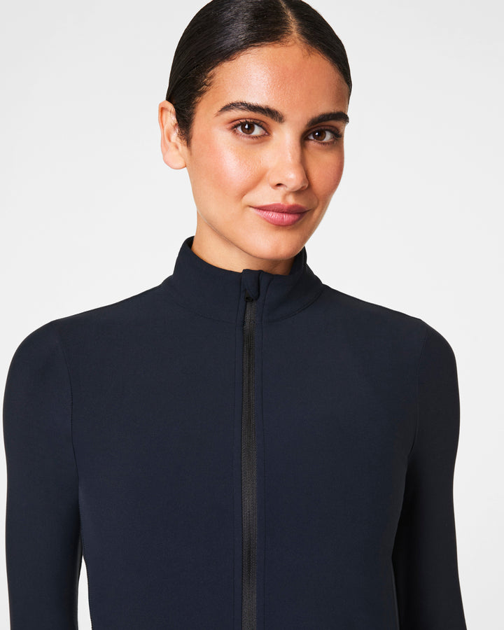 SPANX SPANXSMOOTH ONFORM FULL ZIP JACKET - VERY BLACK