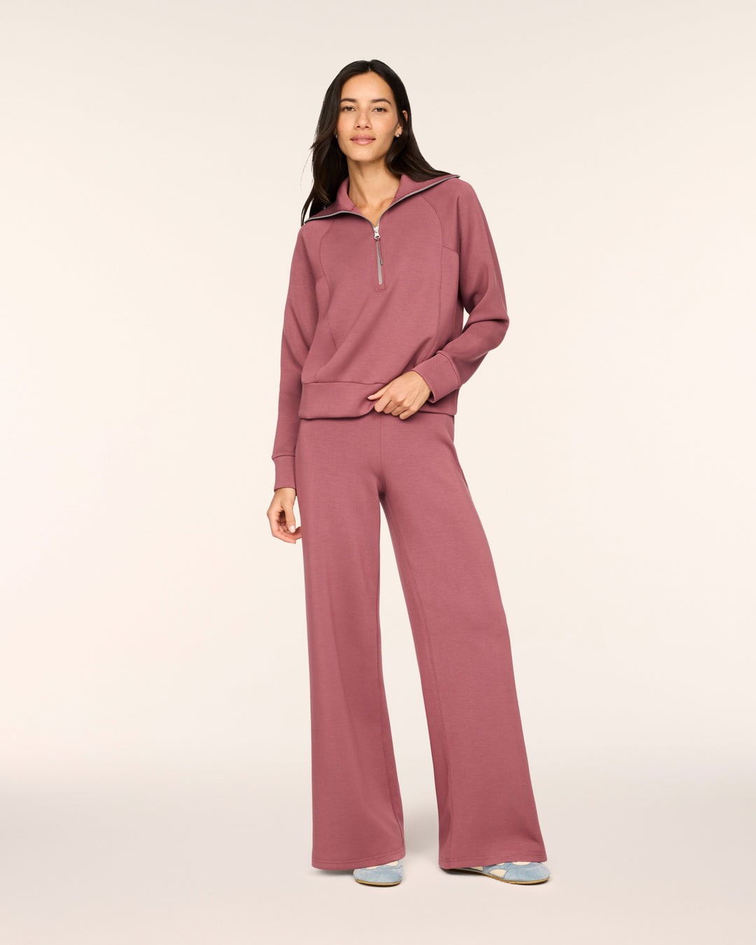 SPANX AIRESSENTIALS WIDE LEG PANT - RUM RAISIN