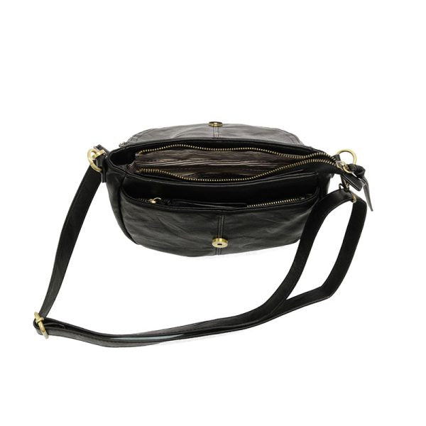 HELENE SMALL SADDLE CROSSBODY - BLACK