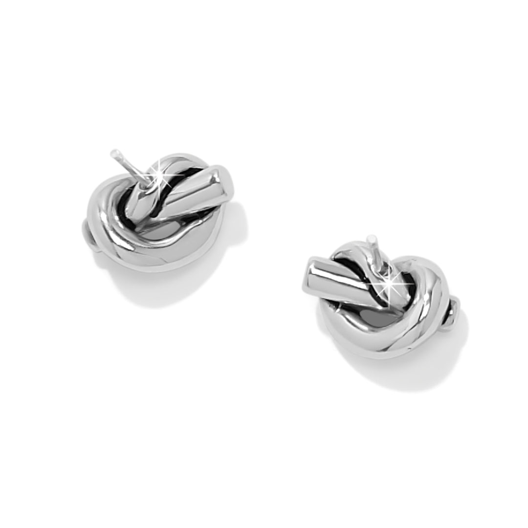Interlok Single Knot Mini Earrings - Silver