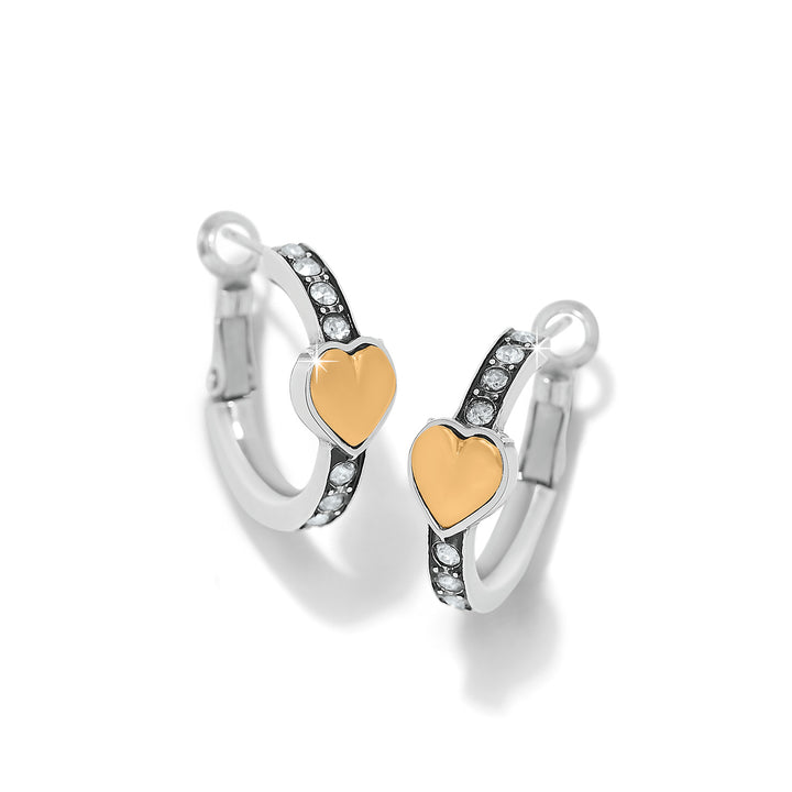 Mystery Of Love Heart Hoop Earrings - Silver-Gold
