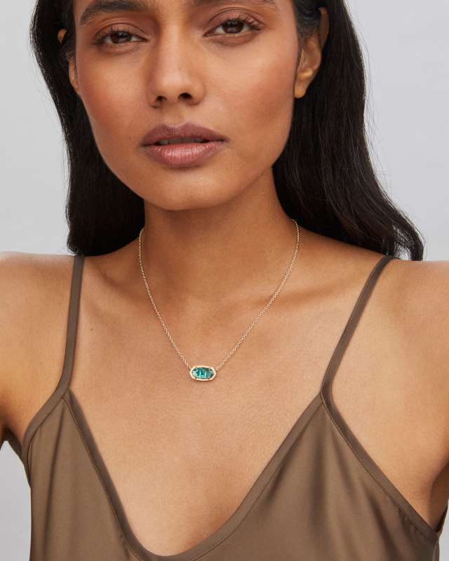 ELISA SHORT PENDANT NECKLACE - GOLD LONDON BLUE