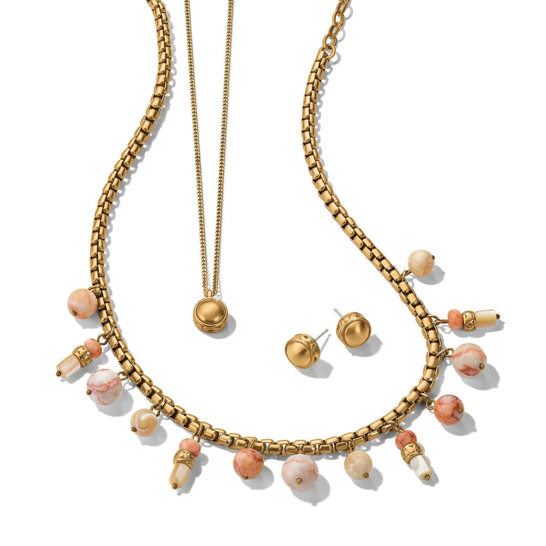 Contempo Nuevo Rosado Drop Necklace - Gold-Pink