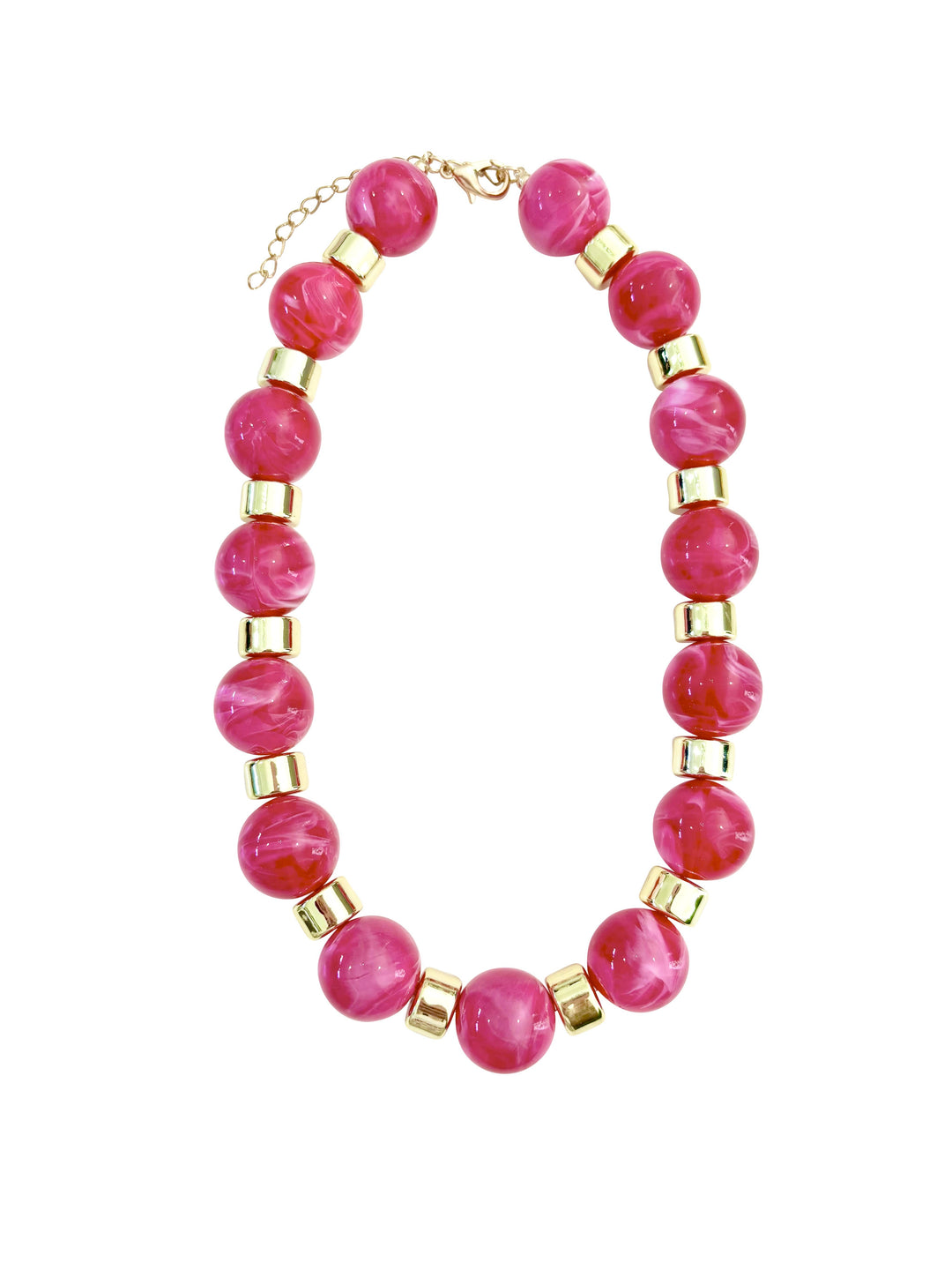 JESSICA BEADED NECKLACE - HOT PINK