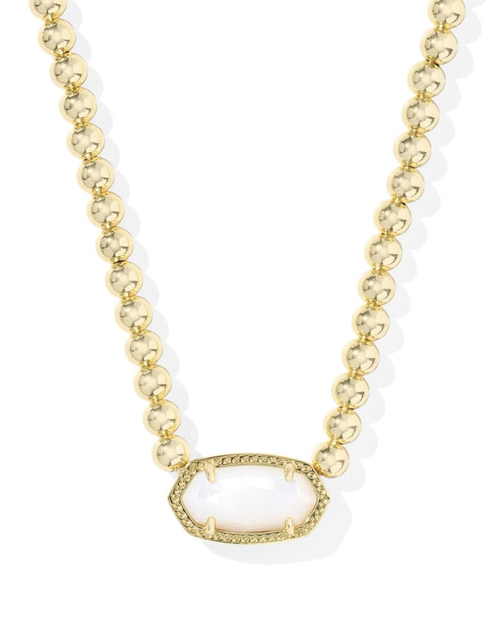 KENDRA SCOTT ELISA BEADED NECKLACE - GOLD IVORY MOP