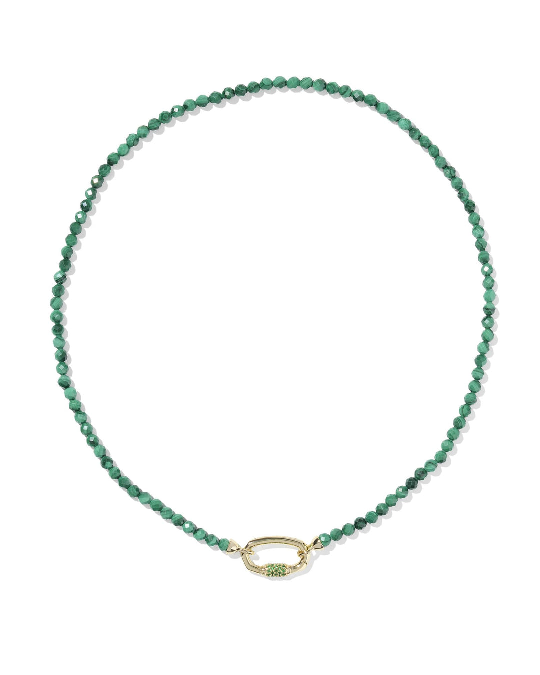 KENDRA SCOTT EMERY BEADED STRAND NECKLACE - GOLD GREEN MALACHITE