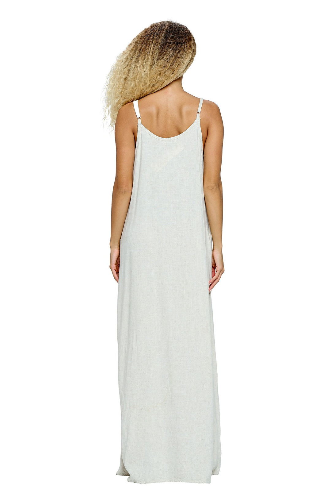 BOHO MAXI PATCHWORK DRESS  - NATURAL