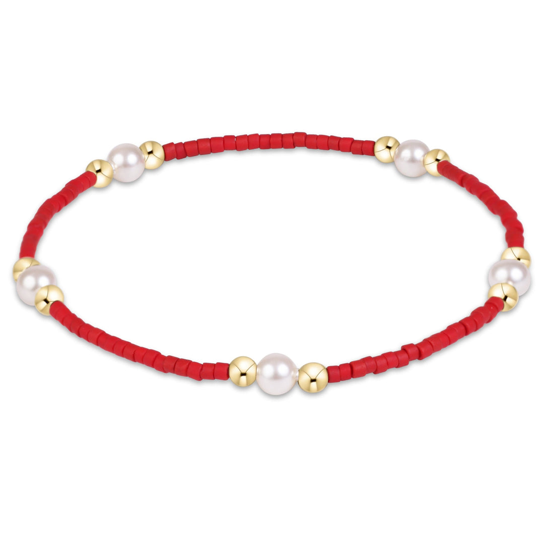 GAMEDAY HOPE PURPOSE PEARL BRACELET - CRIMSON
