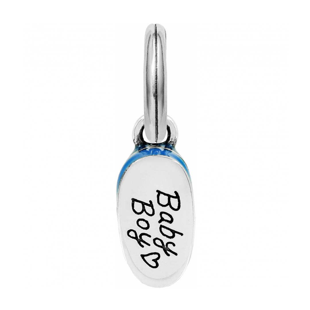BABY BOY SHOE CHARM - SILVER-BLUE