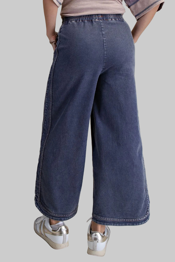 MINERAL WASHED DENIM PANTS 24.5" INSEAM - DARK DENIM