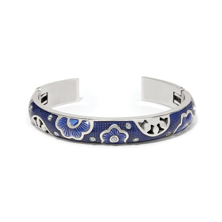 Flora Double Hinged Bangle Bracelet - Silver-Blue