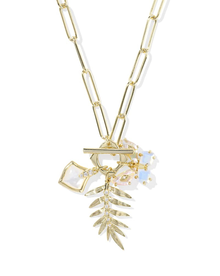 KENDRA SCOTT BIANCA BUTTERFLY CHARM NECKLACE - GOLD IRIDESCENT WHITE MIX