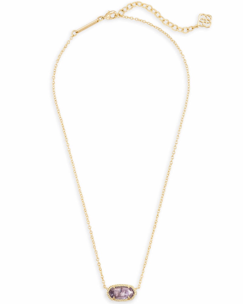 ELISA SHORT PENDANT NECKLACE - GOLD PURPLE AMETHYST