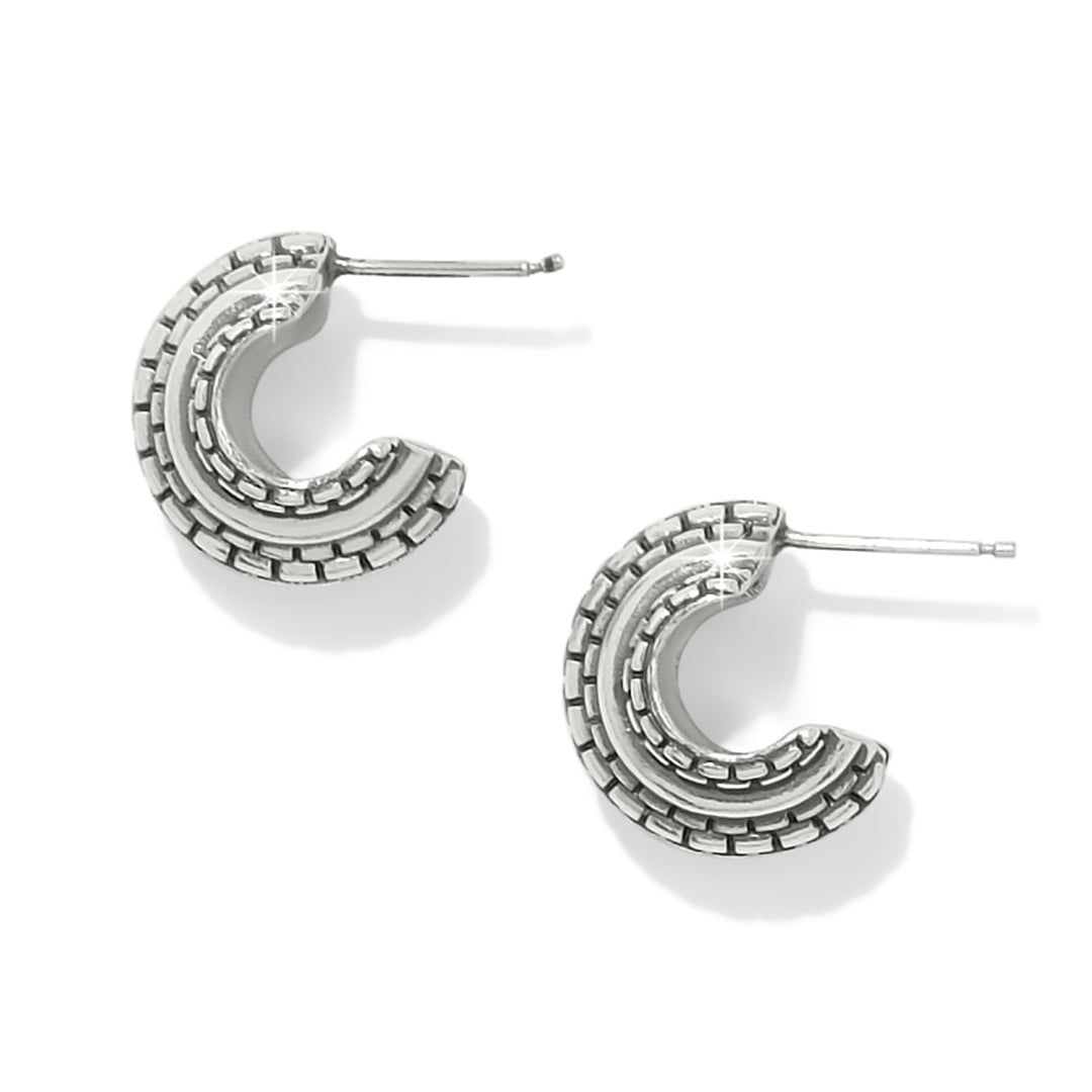 Ferrara Scala Hoop Earrings - Silver