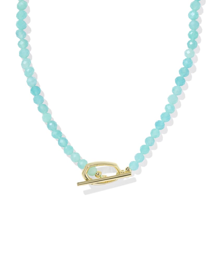 KENDRA SCOTT SYLVIA STRAND NECKLACE - GOLD TEAL AMAZONITE