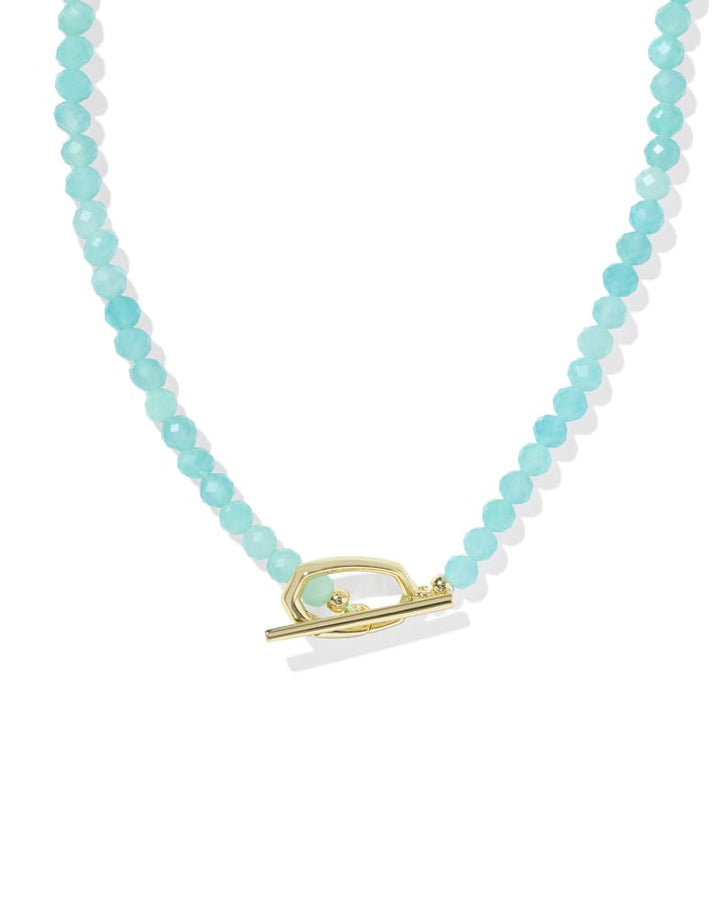 KENDRA SCOTT SYLVIA STRAND NECKLACE - GOLD TEAL AMAZONITE