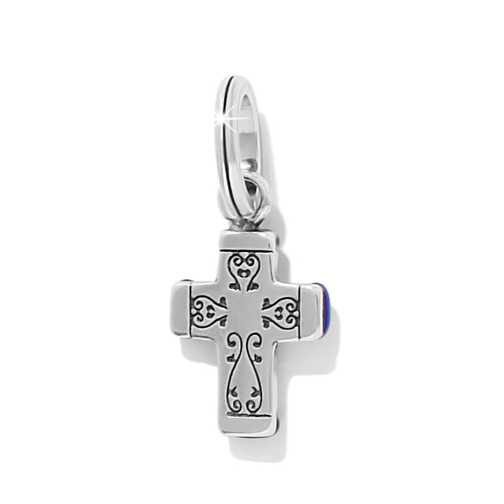 Venezia Cross Charm - Silver-Blue