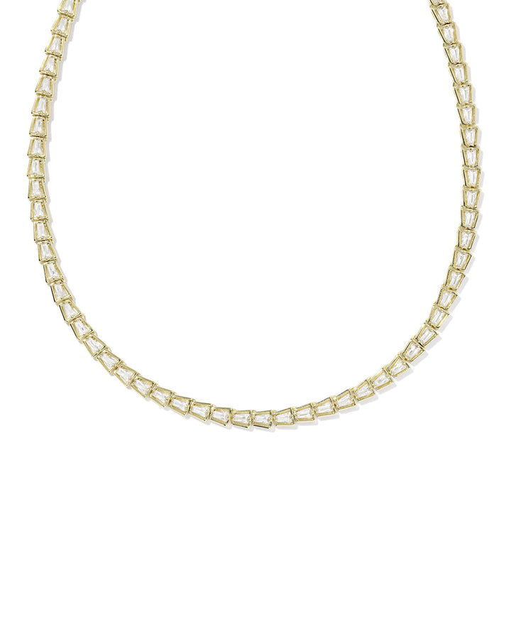 KENDRA SCOTT BELLA TENNIS NECKLACE - GOLD WHITE