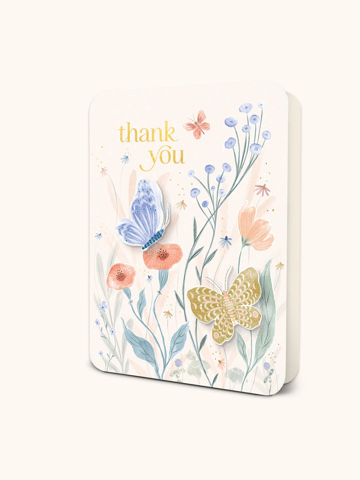 DELUXE GREETING CARD - FLUTTERING BLOOMS GRATITUDE