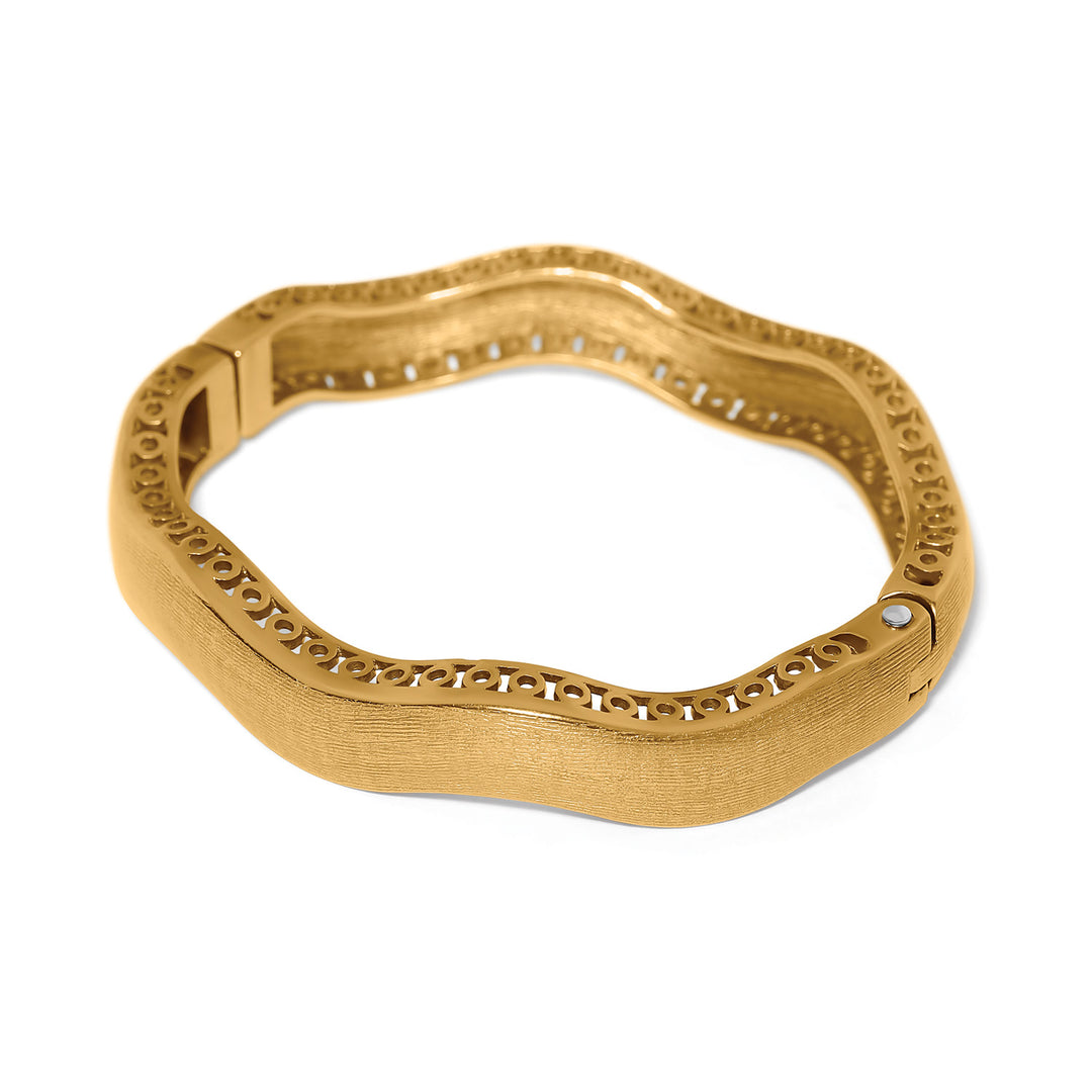 Inner Circle Wide Hinged Bangle - Gold