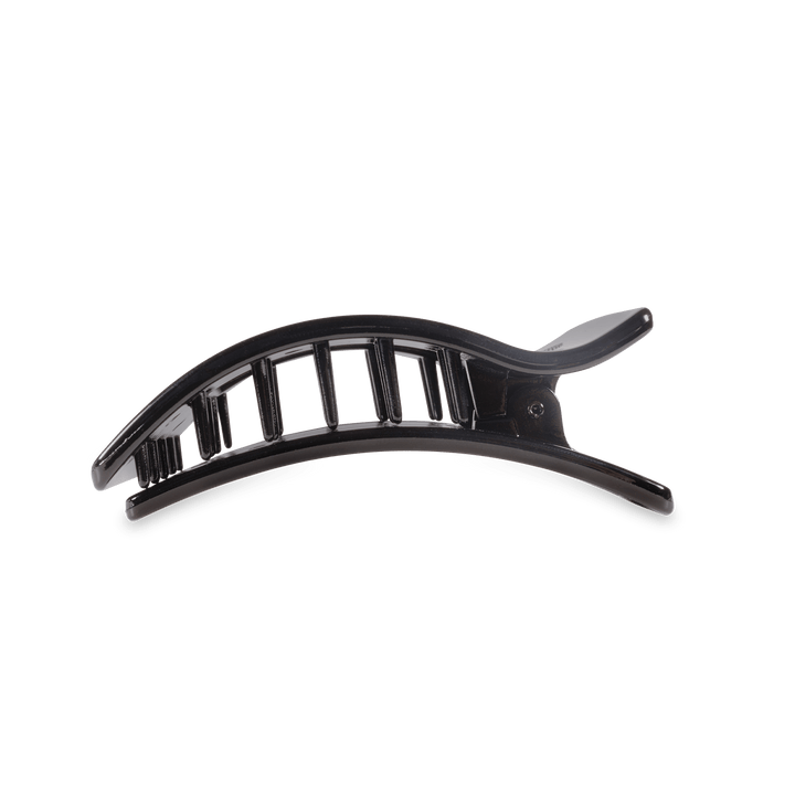 TELETIES MEDIUM FLAT RECTANGLE HAIR CLIP - JET BLACK