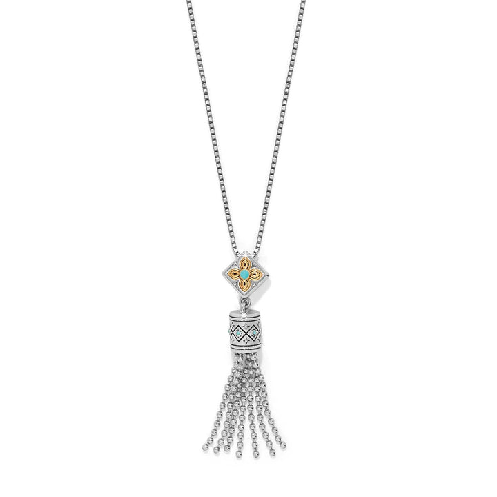Mosaic Cerrillos Tassel Necklace - Silver-Gold
