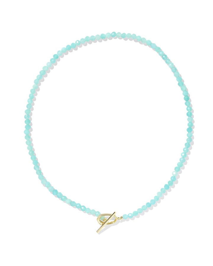 KENDRA SCOTT SYLVIA STRAND NECKLACE - GOLD TEAL AMAZONITE