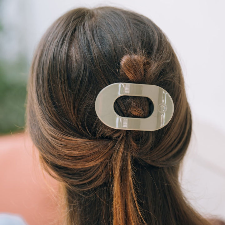 TELETIES SMALL FLAT ROUND HAIR CLIP - SAGE IT AIN'T SO
