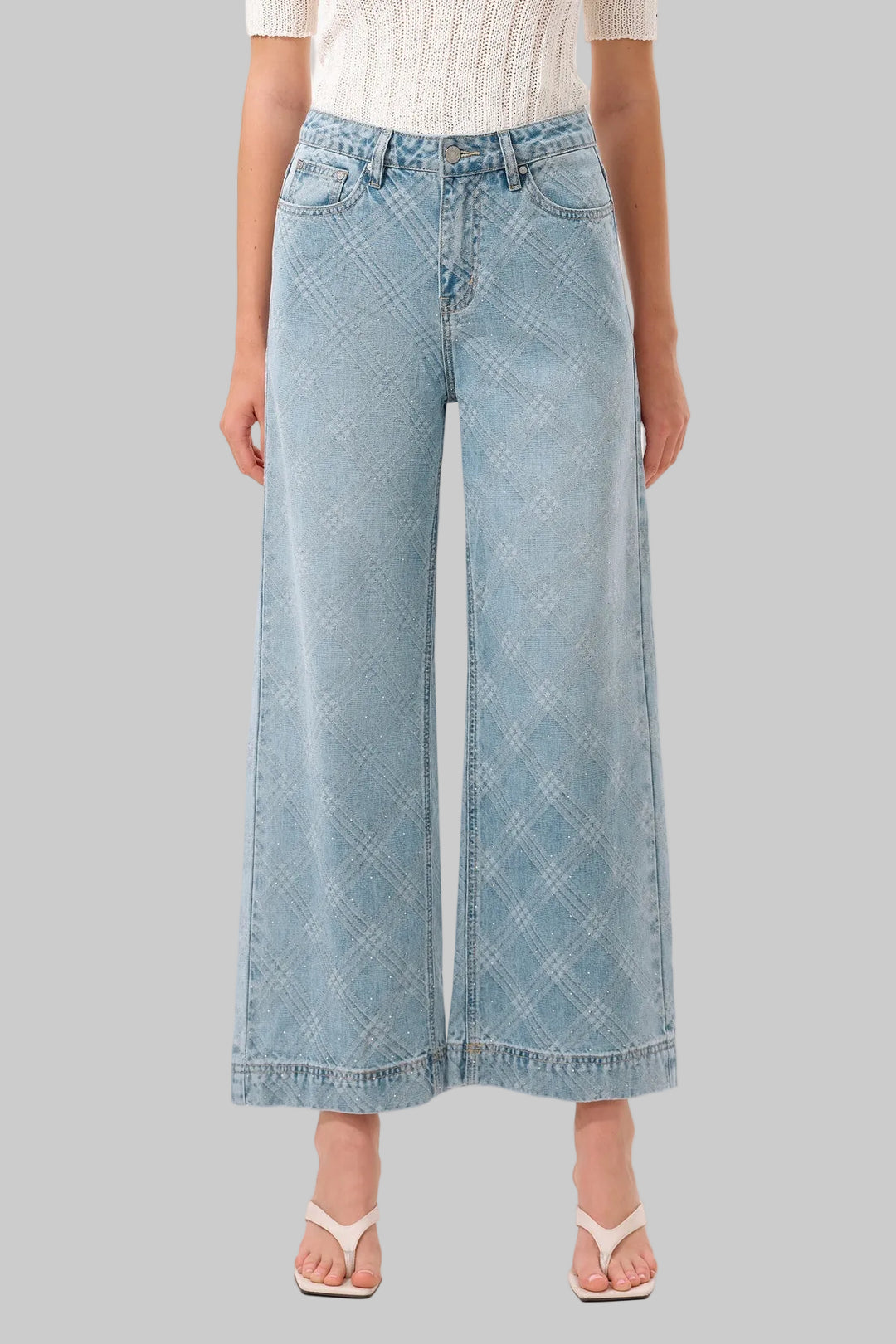 BAYEAS HR NEW YORK WIDE LEG JEANS - LIGHTSTREAM - 28" INSEAM