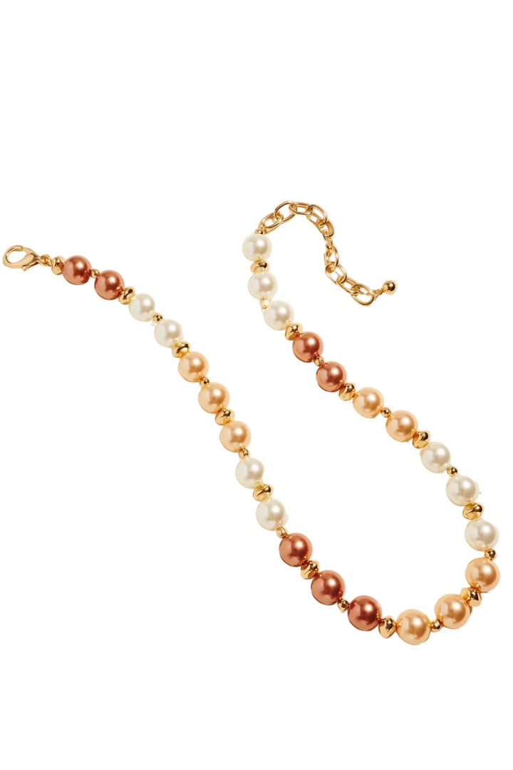17" GRADATION COLORED BEAD NECKLACE - NATURAL