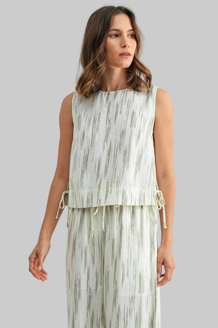 SLEEVELESS LINEN TOP - SAGE