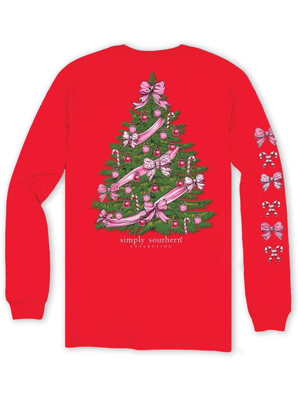 SIMPLY SOUTHERN CHRISTMAS TREE LONG SLEEVE TEE - RED