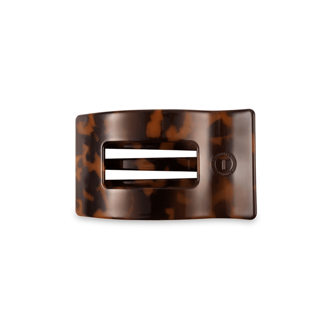 TELETIES SMALL FLAT RECTANGLE HAIR CLIP - TORTOISE