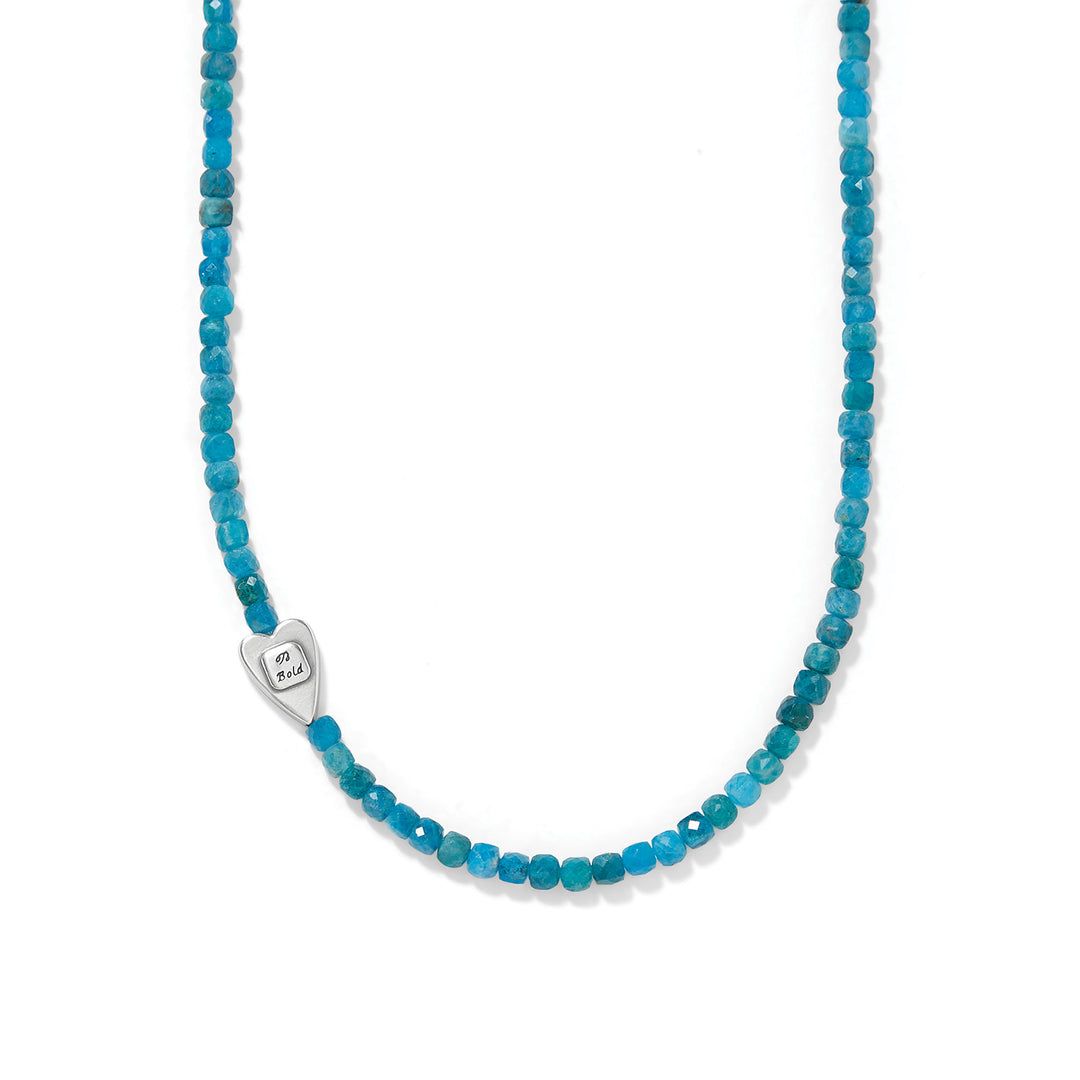 Love Message Be Bold Teal Necklace - Silver-Teal