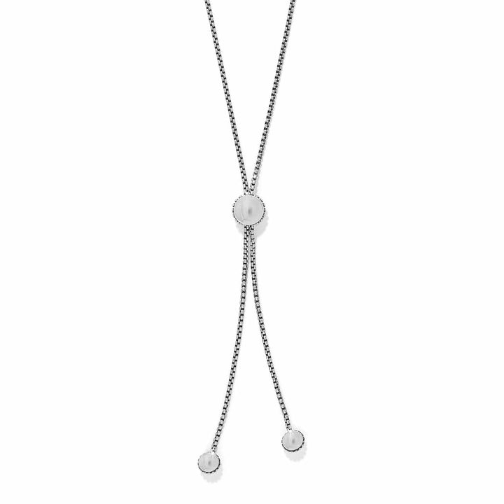 Pretty Tough Bold Stud Lariate Necklace - Silver