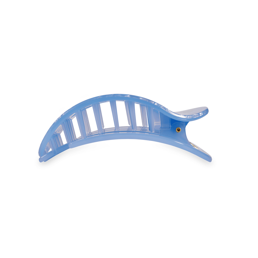 TELETIES MEDIUM FLAT ROUND HAIR CLIP - BLUE LAGOON